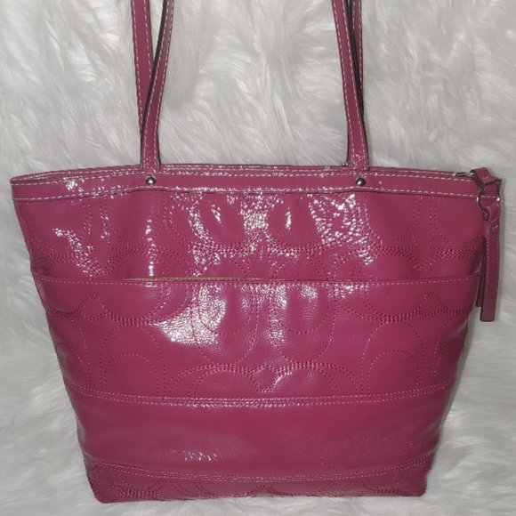 💯 Authentic COACH👛Stitched Signature Leather Tote - Picture 4 of 8